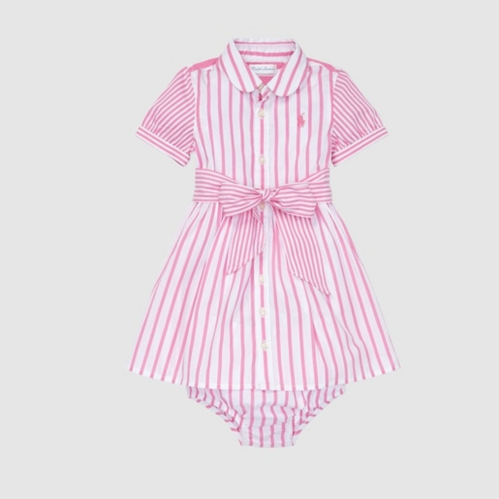Pink Ralph Lauren stripped colored shirt dress